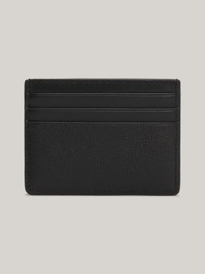 Monogram Jacquard Leather Card Holder, Black