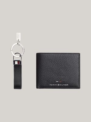 Premium Leather Wallet And Key Chain Gift Set Tommy Hilfiger