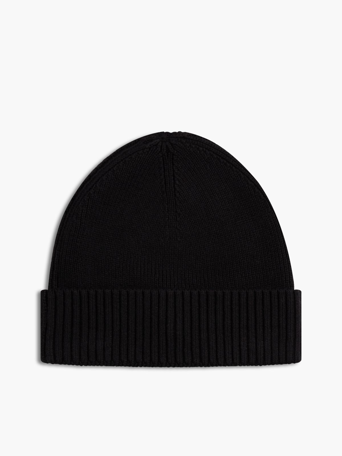 Cotton-Cashmere Blend Beanie — Black