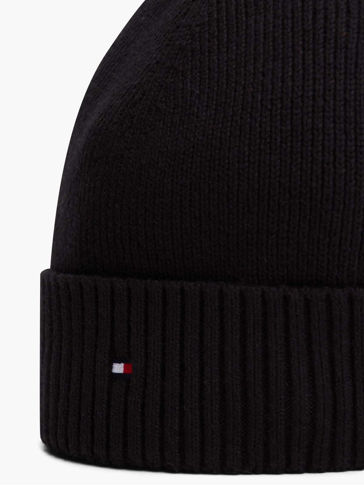 Cotton-Cashmere Blend Beanie — Black