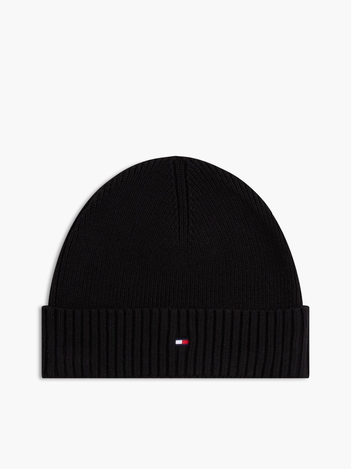 Cotton-Cashmere Blend Beanie — Black