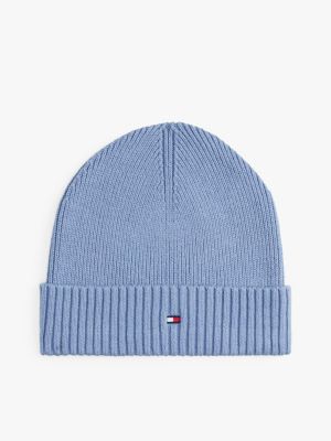 Cotton-Cashmere Blend Beanie, Brisk Blue