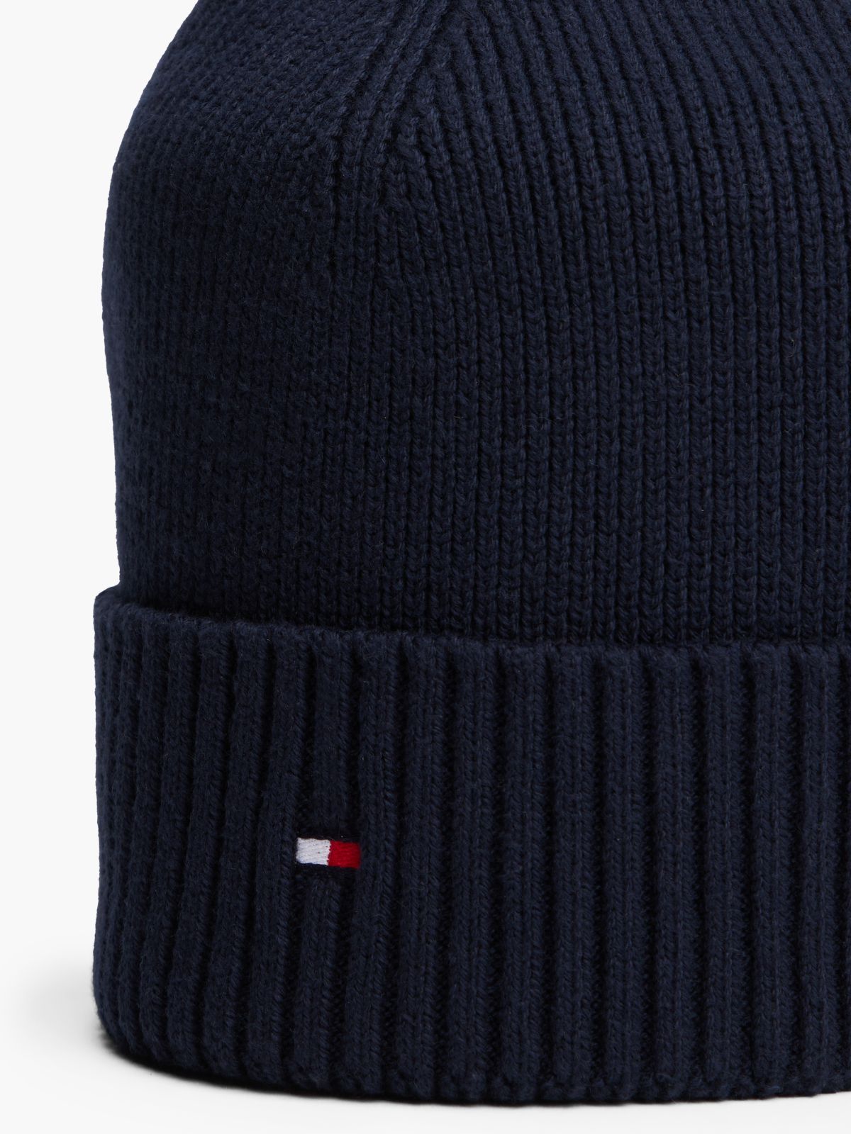 Cotton-Cashmere Blend Beanie — Space Blue