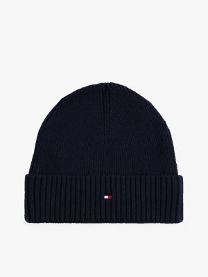 Flag Organic-Cotton and Cashmere Beanie, Space Blue