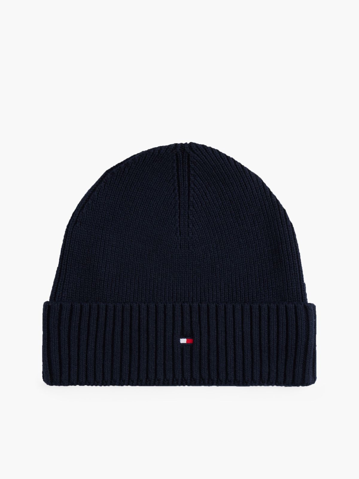 Cotton-Cashmere Blend Beanie — Space Blue