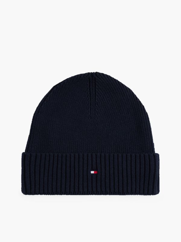 Cotton-Cashmere Blend Beanie — Space Blue