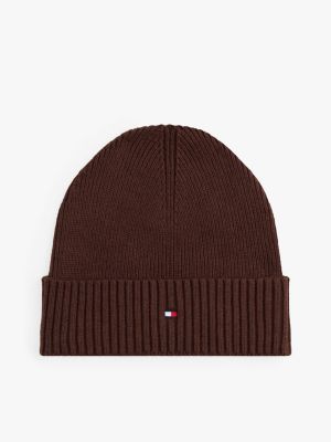Cotton-Cashmere Blend Beanie, Rich Walnut