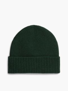 Cotton-Cashmere Blend Beanie — Majestic Emerald Melange 2