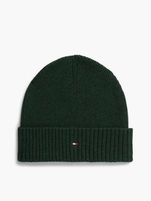 Cotton-Cashmere Blend Beanie, Majestic Emerald Melange