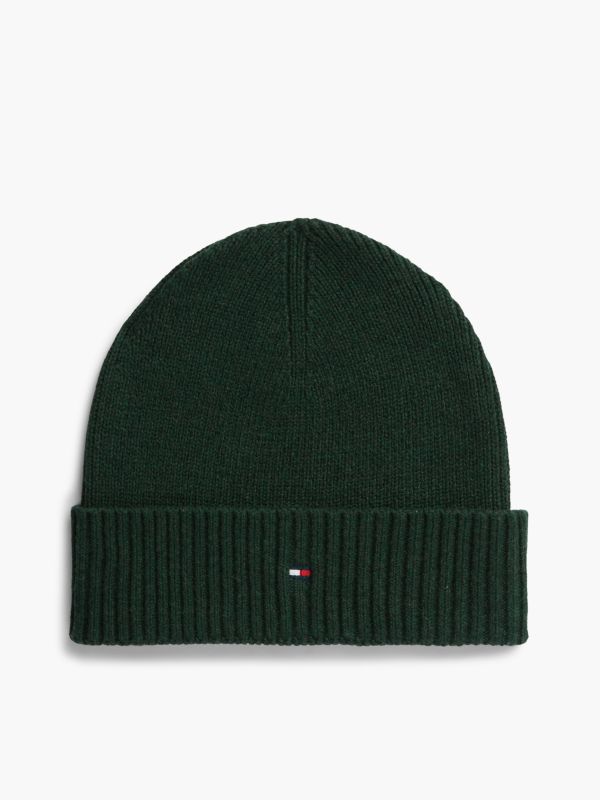 Cotton-Cashmere Blend Beanie — Majestic Emerald Melange