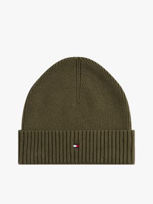 Cotton-Cashmere Blend Beanie, Foxhunt Green