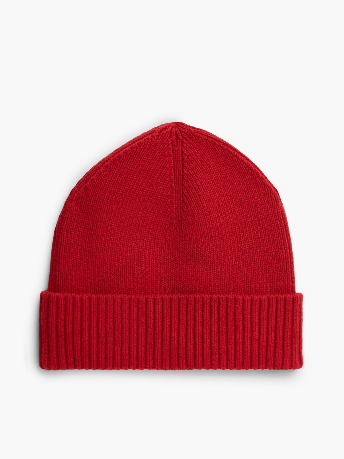 Cotton-Cashmere Blend Beanie — Medium Red