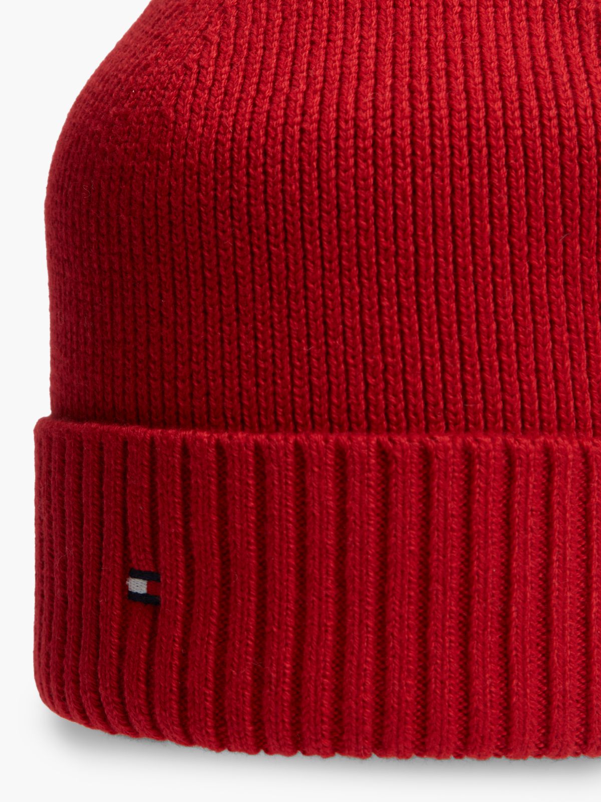 Cotton-Cashmere Blend Beanie — Medium Red
