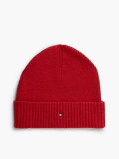 Cotton-Cashmere Blend Beanie — Medium Red 1