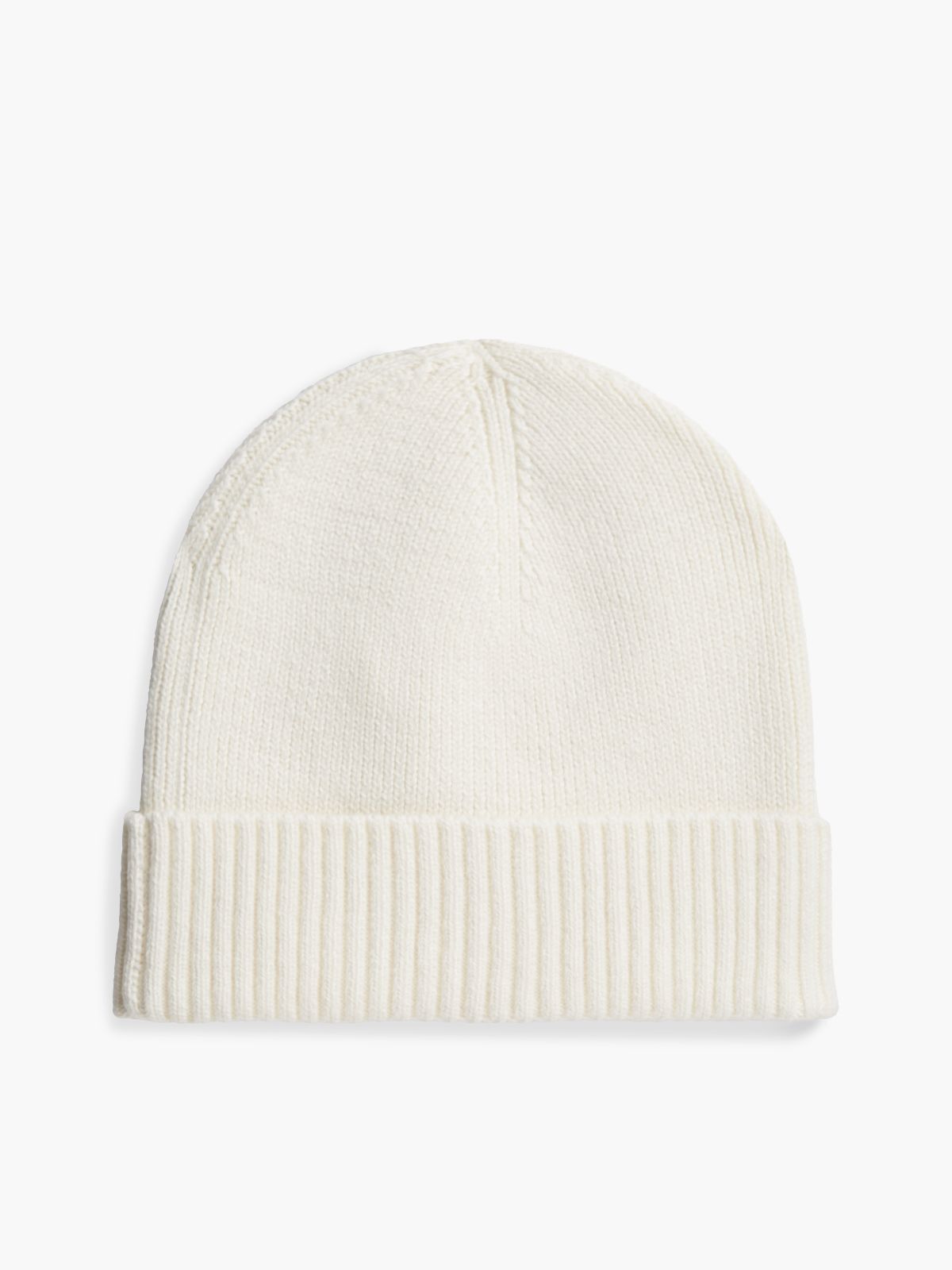 Cotton-Cashmere Blend Beanie — Ivory Petal