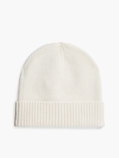 Cotton-Cashmere Blend Beanie — Ivory Petal 2