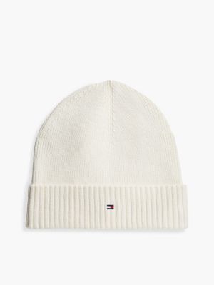 Cotton-Cashmere Blend Beanie, Ivory Petal