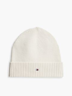 Cotton-Cashmere Blend Beanie — Ivory Petal 1