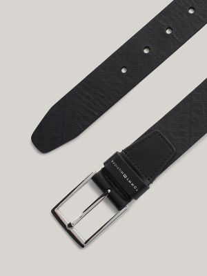 Monogram Leather Belt, Black