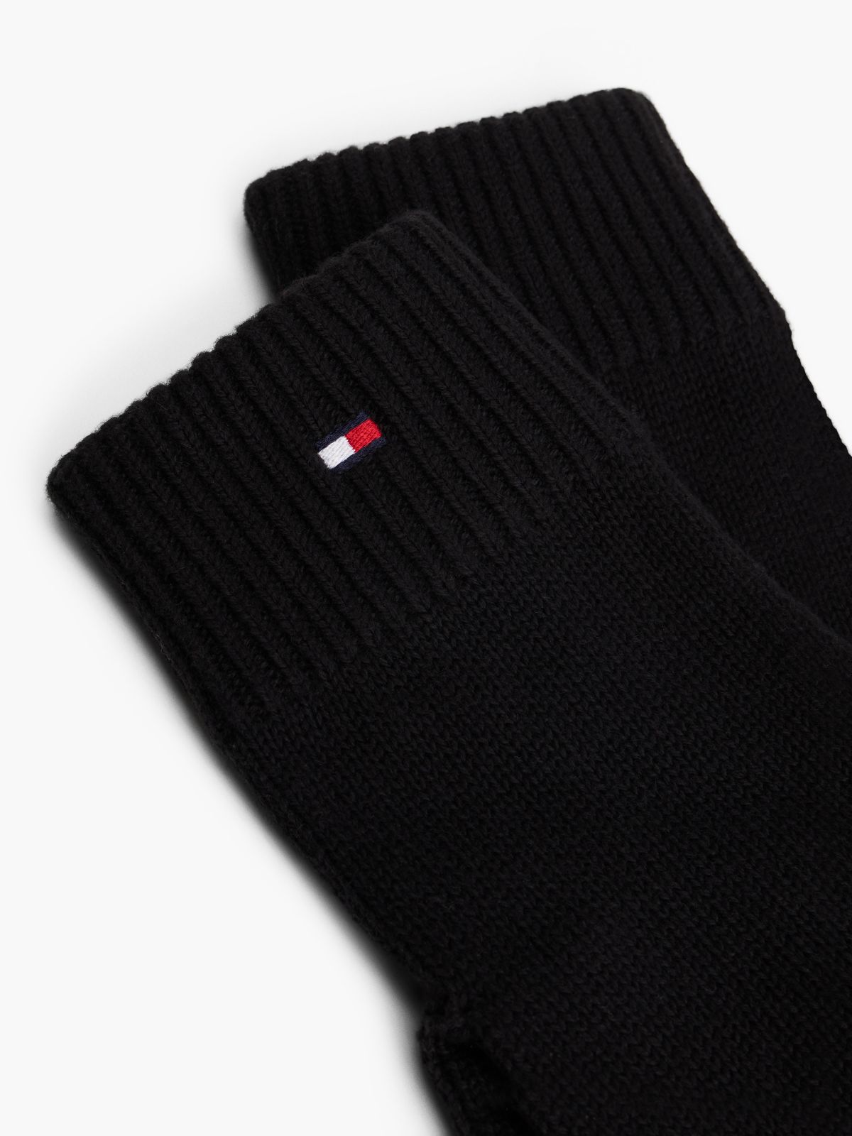 Flag Logo Cotton-Cashmere Blend Glove — Black