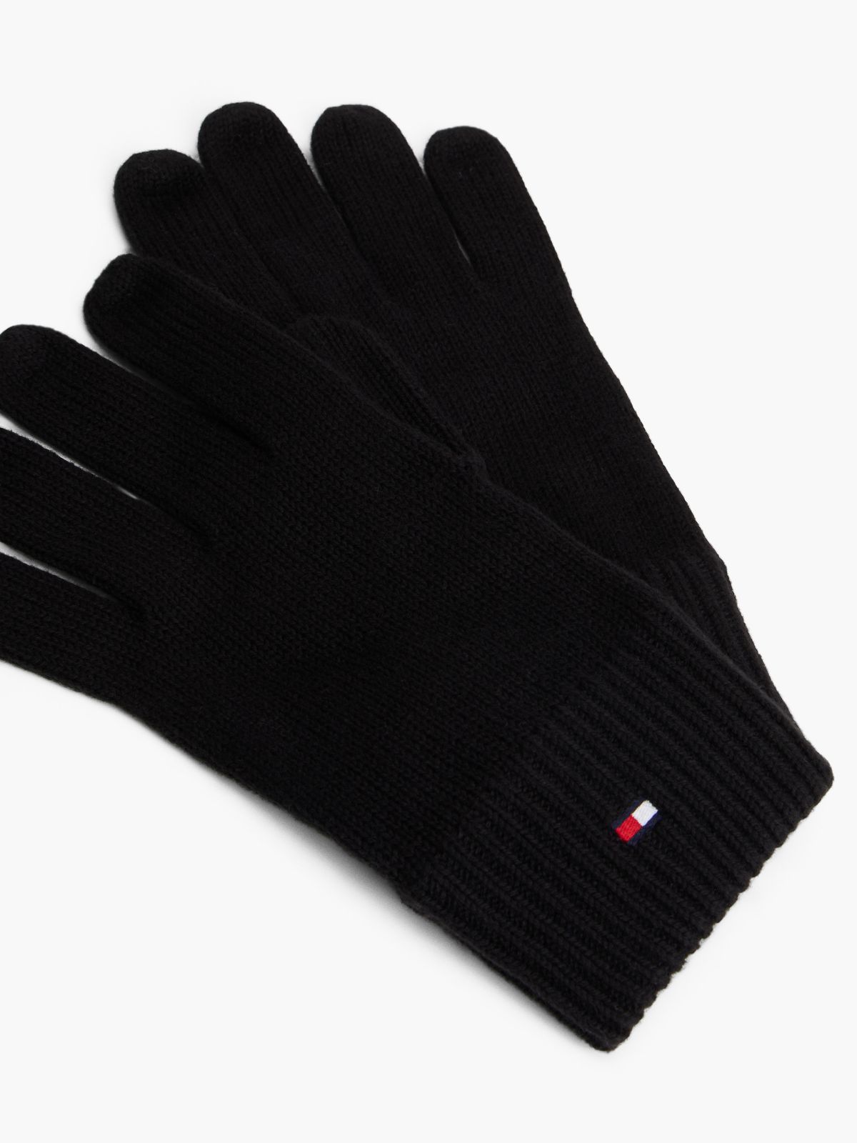 Flag Logo Cotton-Cashmere Blend Glove — Black