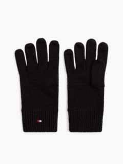 Flag Logo Cotton-Cashmere Blend Glove — Black 1