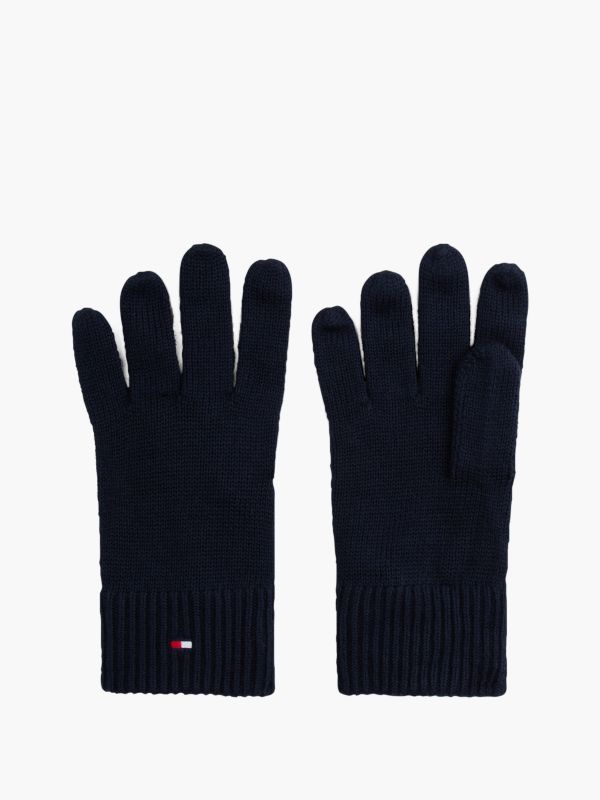 Flag Logo Cotton-Cashmere Blend Glove — Space Blue