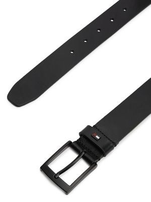 Мужской ремень Tommy Hilfiger Square Buckle Smooth Leather Belt, цвет: Чёрный — фото 2
