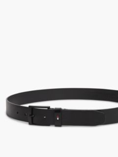 Square Buckle Smooth Leather Belt — Black 3