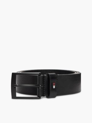 Мужской ремень Tommy Hilfiger Square Buckle Smooth Leather Belt, цвет: Чёрный — фото 4