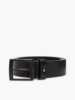 Square Buckle Smooth Leather Belt — Black 4