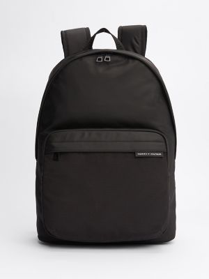 Tommy hilfiger black leather backpack sale