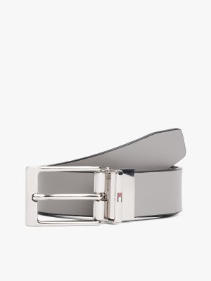 Reversible Leather Belt, Space Blue / Universal Grey