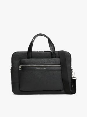 Hilfiger Pebble Grain Laptop Bag, Black