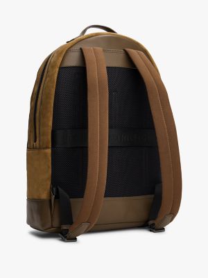 Tonal Suede and Leather Backpack, Coastal Taupe
