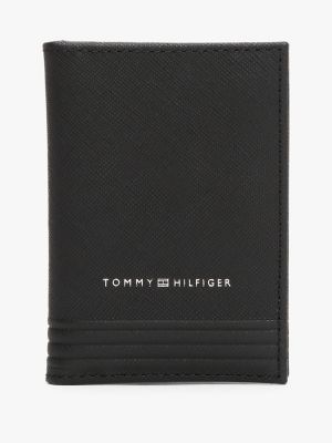 Pebbled Leather Bifold Wallet, Black