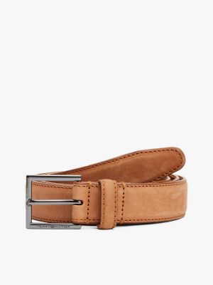 Tonal Buckle Leather Belt, Cinnamon Bark