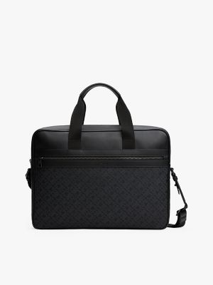 Monogram Logo Laptop Bag, Black