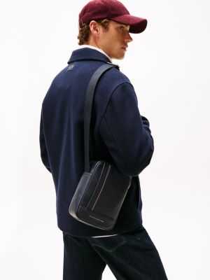 Logo Stripe Pebbled Mini Reporter Bag | Tommy Hilfiger