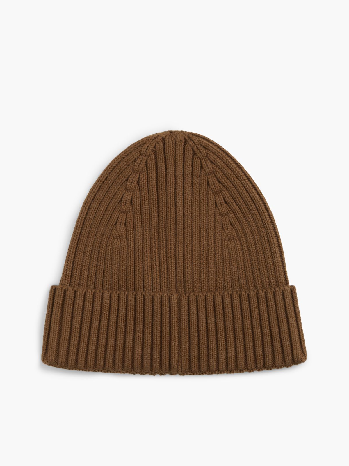 Tommy Jeans Badge Rib-Knit Beanie — Warm Khaki