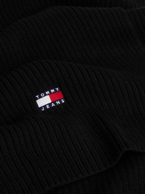 Мужской шарф Tommy Jeans Badge Rib-Knit, цвет: Чёрный — фото 2