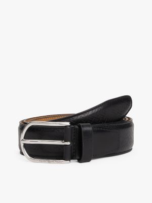 Round Buckle Leather Belt, Monogram