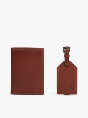 Passport Holder & Luggage Tag Gift Set, Winter Cognac