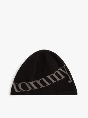 Tommy Jeans Script Logo Beanie, Black
