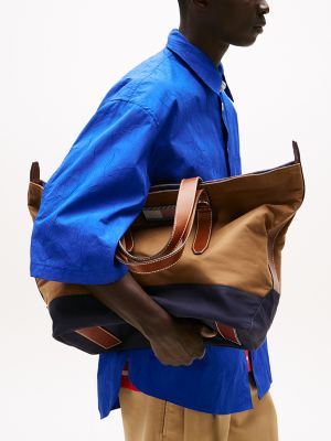 Waxed Cotton Canvas Tote, Rooted Brown