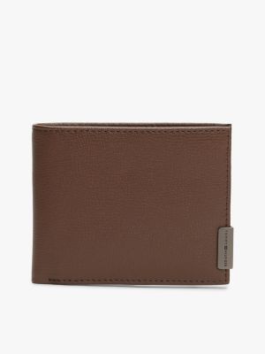 Pebbled Leather Wallet, Praline