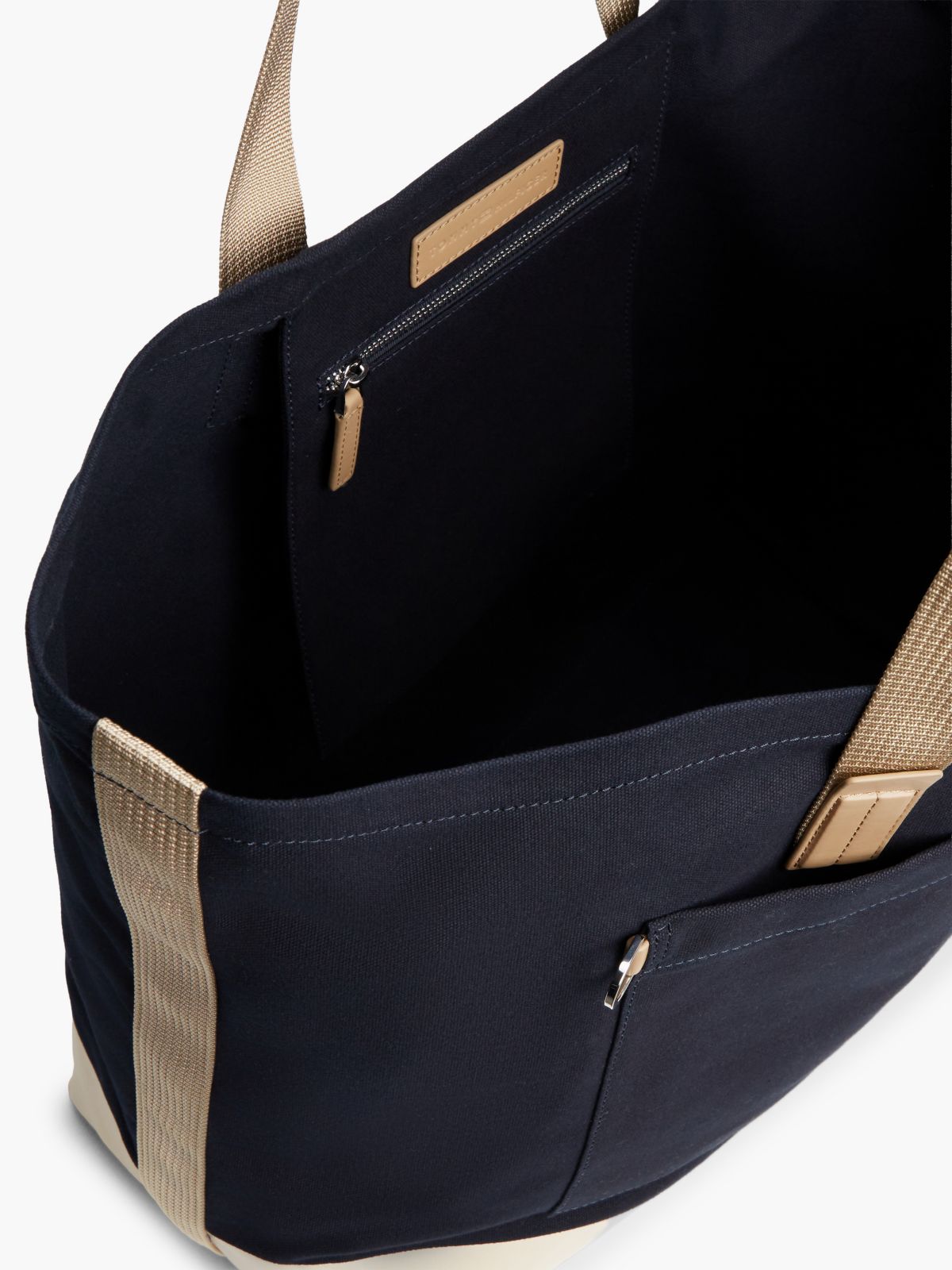 Colorblock Canvas Tote Bag — Space Blue