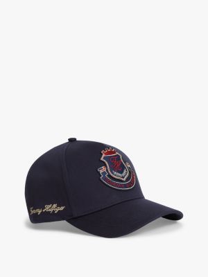 Monogram Crest Patch Baseball Cap, Space Blue