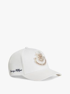 Monogram Crest Patch Baseball Cap, Ecru