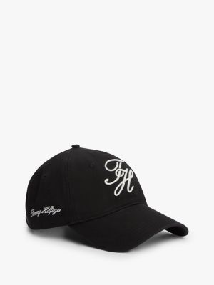 Embroidered Script Monogram Baseball Cap, Black